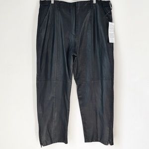 HARVE’ BENARD Vintage Ankle Zipper Leather Pants 1X